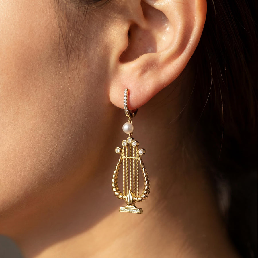 Pearl Lyre Earrings