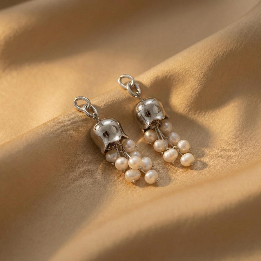 Lily-of-the-Valley Pearl Drop Earrings
