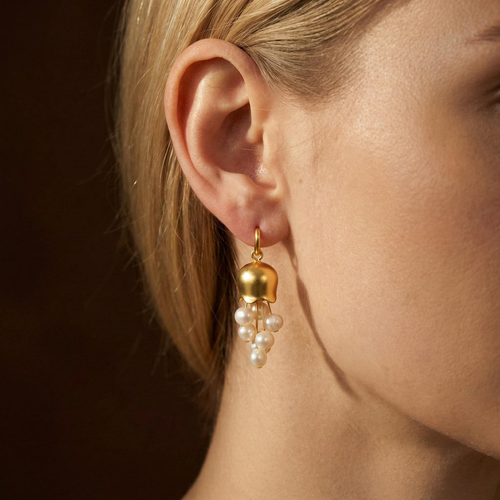 Pearl Lily of the Valley Drop Earrings – Floral Tassel Dangles