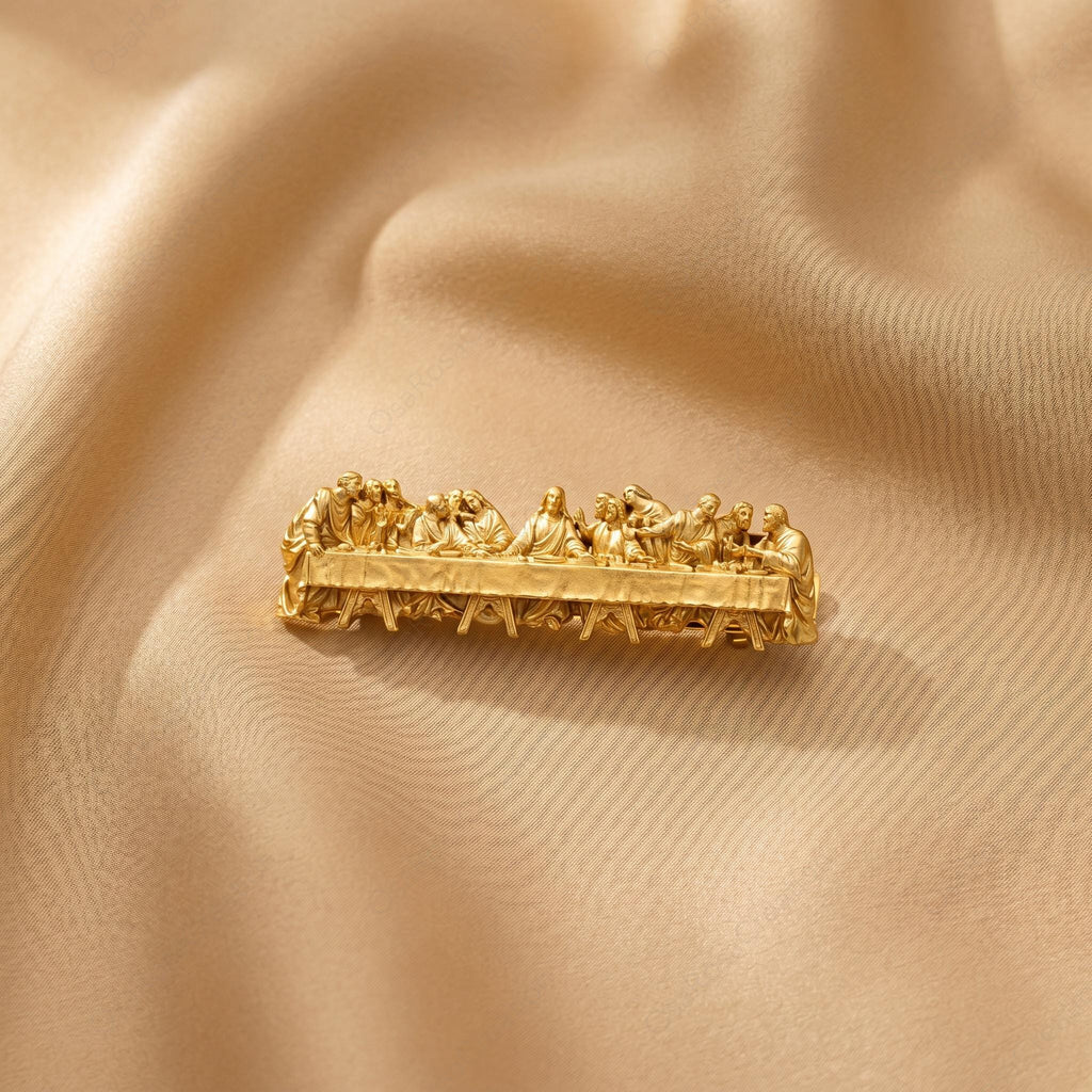 The Last Supper Hair Clip, Renaissance Art Hair Barrette, Sculptural Gold Hair Accessory, Classical Hairpiece, Artistic Gift for Her