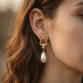 Ancient Greek Aegean Tears Earrings |Greek Goddess Earrings｜Mythology Inspired Earrings｜ Pearl Drop Vintage Jewelry｜Christmas gift