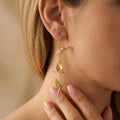 Golden Lark Dangle Earrings | 925 Sterling Silver Hooks | Bird-Inspired Long Earrings | Nature Jewelry Gift for Her | Lightweight Statement