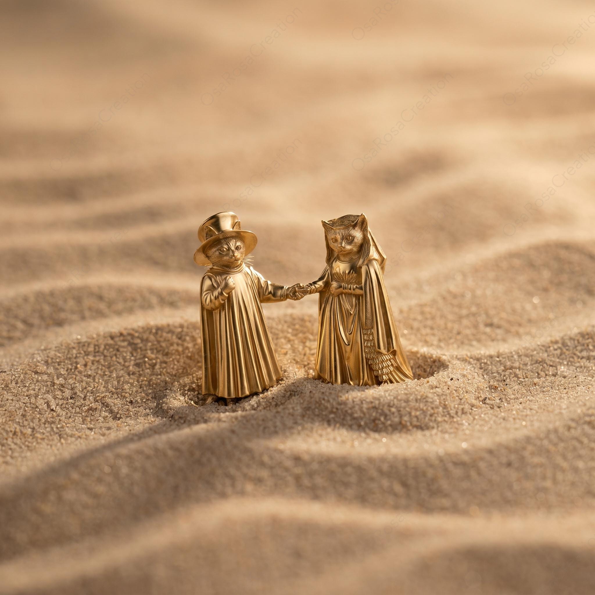 Arnolfini Inspired Cat Wedding Necklace | Gold Plated Brass Pendant