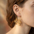 Aquarius Zodiac Earrings Baroque Style | Gold Sculptural Star Sign Earrings | Statement Astrology Jewelry 5cm