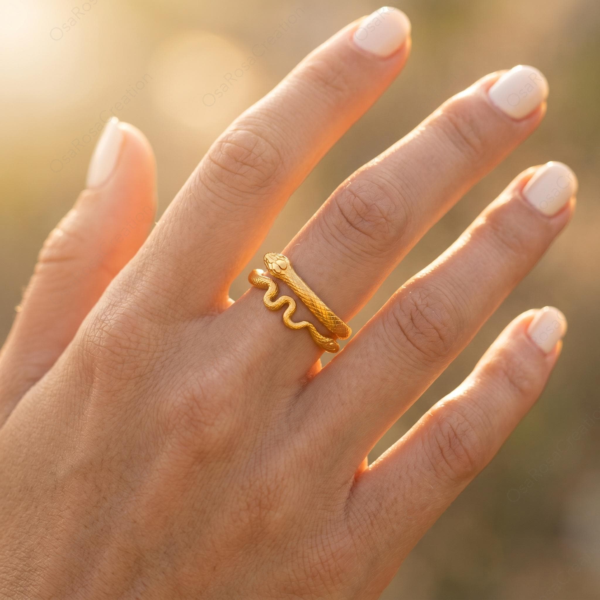 Gold Snake Ring, Serpent Wrap Ring, Sculptural Animal Jewelry, Vintage Snake Ring, Mediterranean Inspired Ring, Timeless Statement Ring