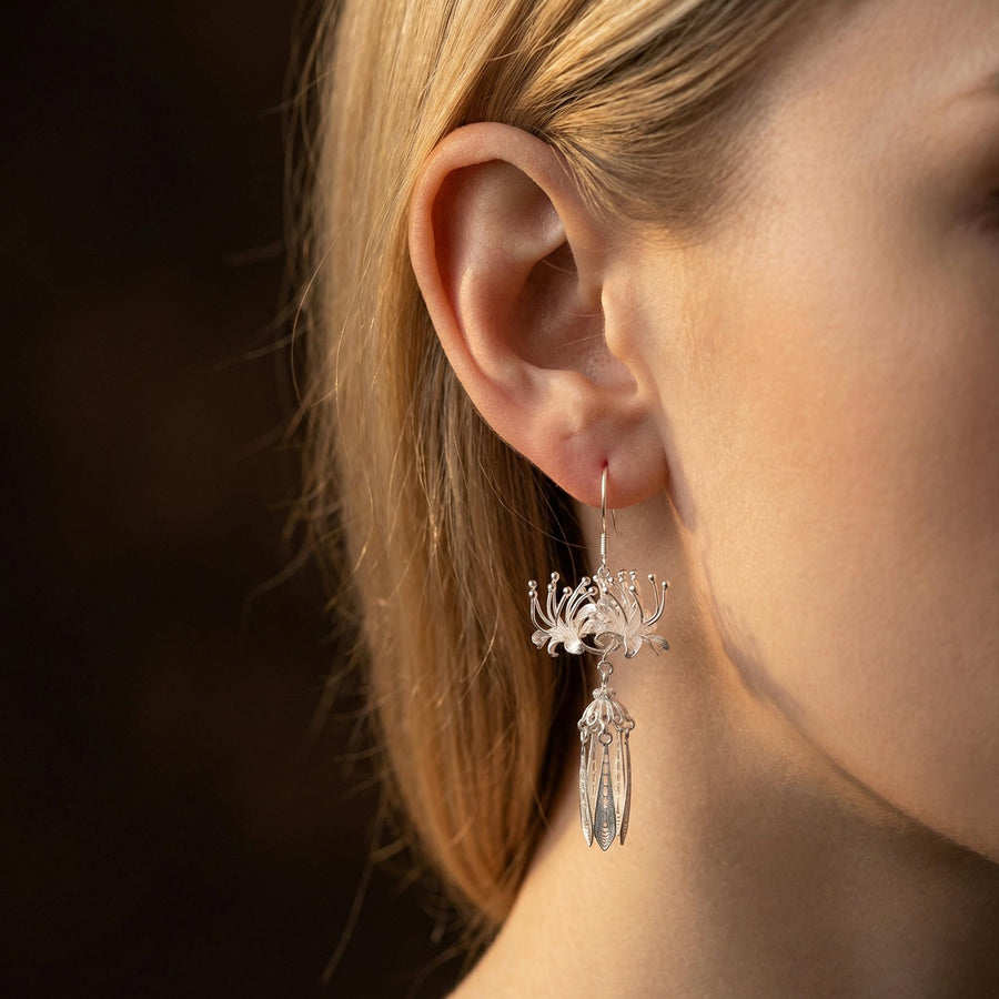 Spider Lily Filigree Earrings