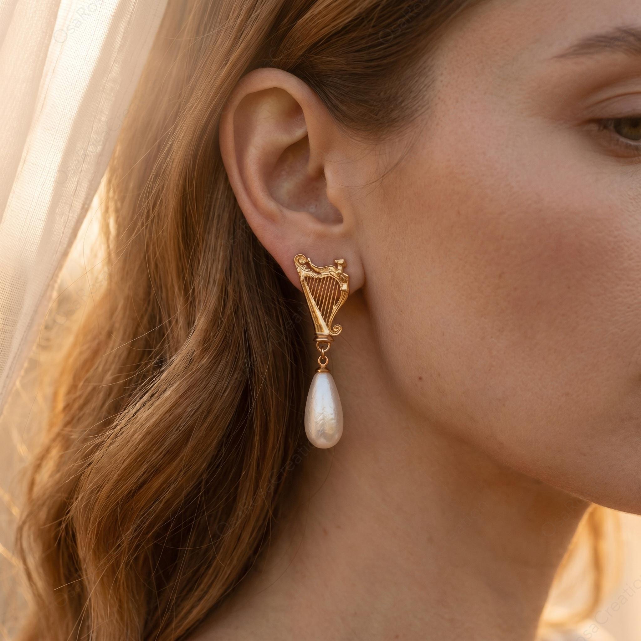 Ancient Greek Aegean Tears Earrings |Greek Goddess Earrings｜Mythology Inspired Earrings｜ Pearl Drop Vintage Jewelry｜Christmas gift