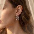 Silver Lily of the Valley Earrings, Pearl Drop Botanical Jewelry