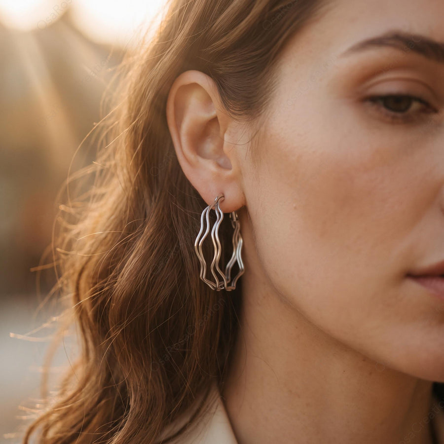 Liquid Silver Hoops