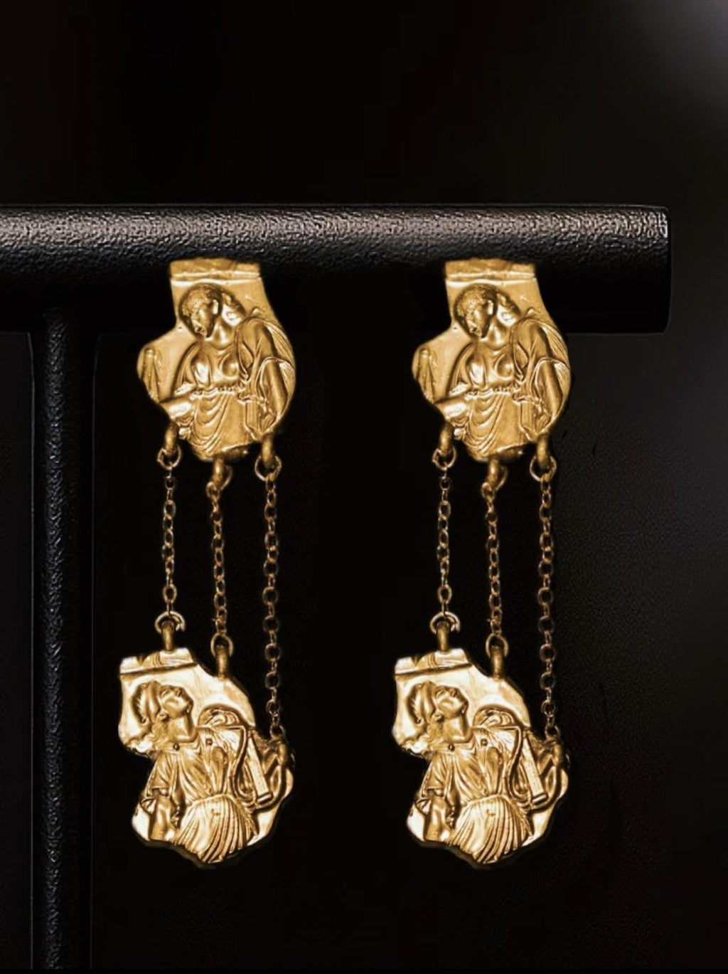 Athena & Aphrodite Earrings – Greek Goddess Jewelry, Ancient Mythology Dangle Earrings, Gold Statement Earrings｜Christmas gift