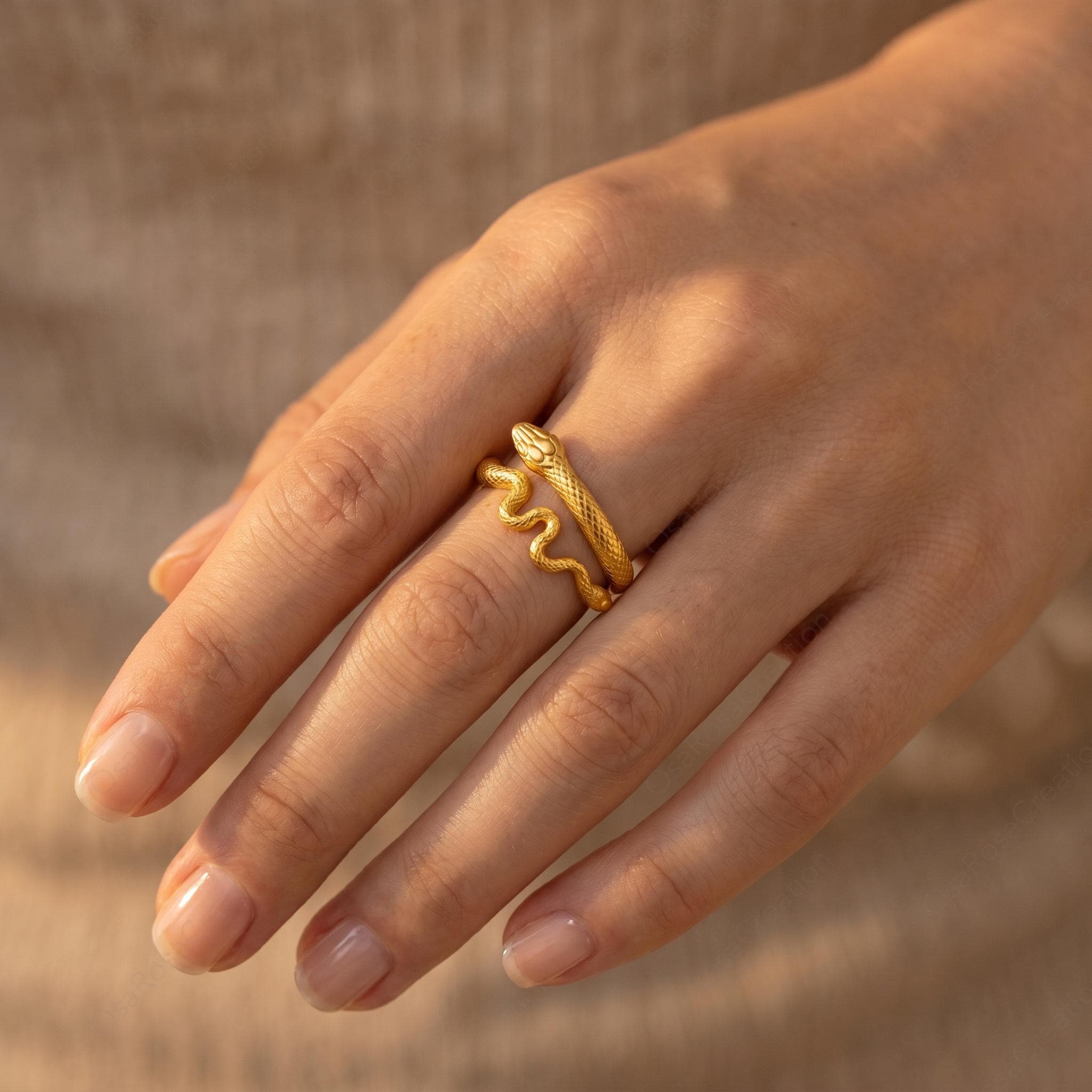 Gold Snake Ring, Serpent Wrap Ring, Sculptural Animal Jewelry, Vintage Snake Ring, Mediterranean Inspired Ring, Timeless Statement Ring