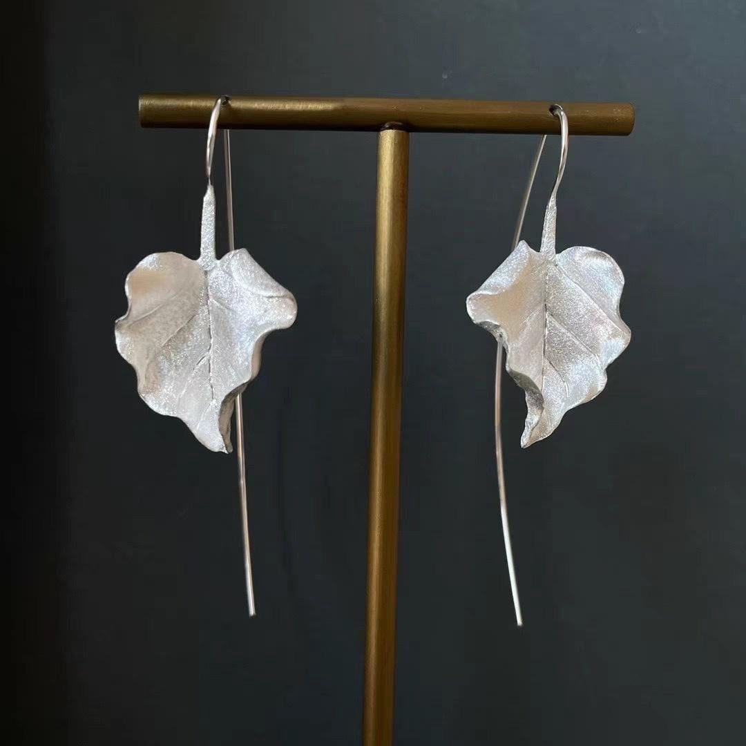 Laurel Leaf Earrings, 925 Silver Hook, Greek Goddess Jewelry