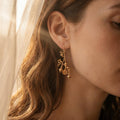 Pomegranate Earrings Gold Botanical Style | Nature Inspired Drop Earrings | Baroque Plant Jewelry for Women 5cm
