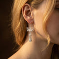 Spider Lily Filigree Drop Earrings – Sterling Silver Floral Dangles, Elven Fantasy Jewelry