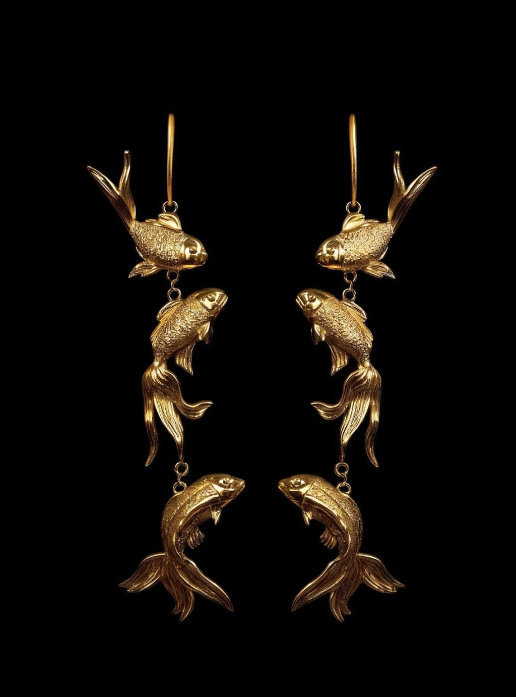 Koi Fish Earrings • Dainty Goldfish Dangle Earrings • Hypoallergenic S925 Silver Post • Good Luck Charm Gift for Her