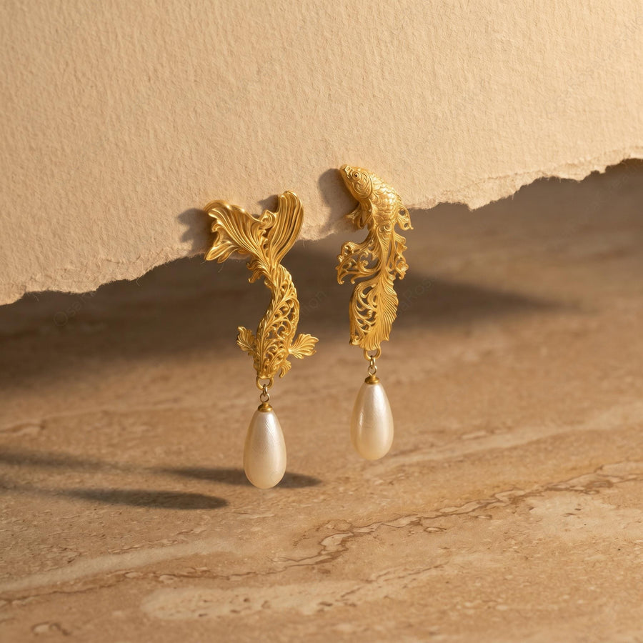 Pisces Pearl Earrings