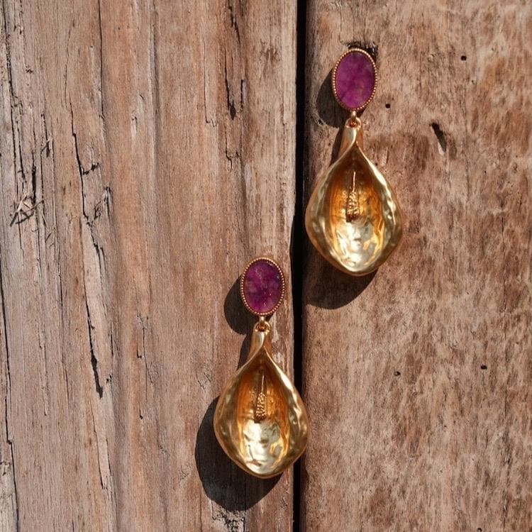 Calla Lily Earrings, Greek Goddess Hera Inspired Jewelry, Gold Floral Drop Earrings, Sculptural Flower Earrings, 925 Silver Post