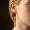 Geometric Chain Tassel Earrings – 18K Gold Plated Minimalist Statement Jewelry