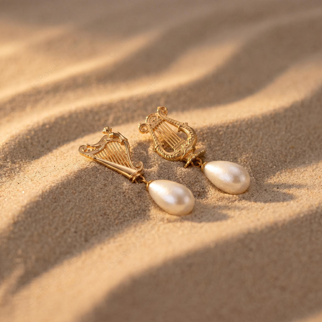 Ancient Greek Aegean Tears Earrings |Greek Goddess Earrings｜Mythology Inspired Earrings｜ Pearl Drop Vintage Jewelry｜Christmas gift