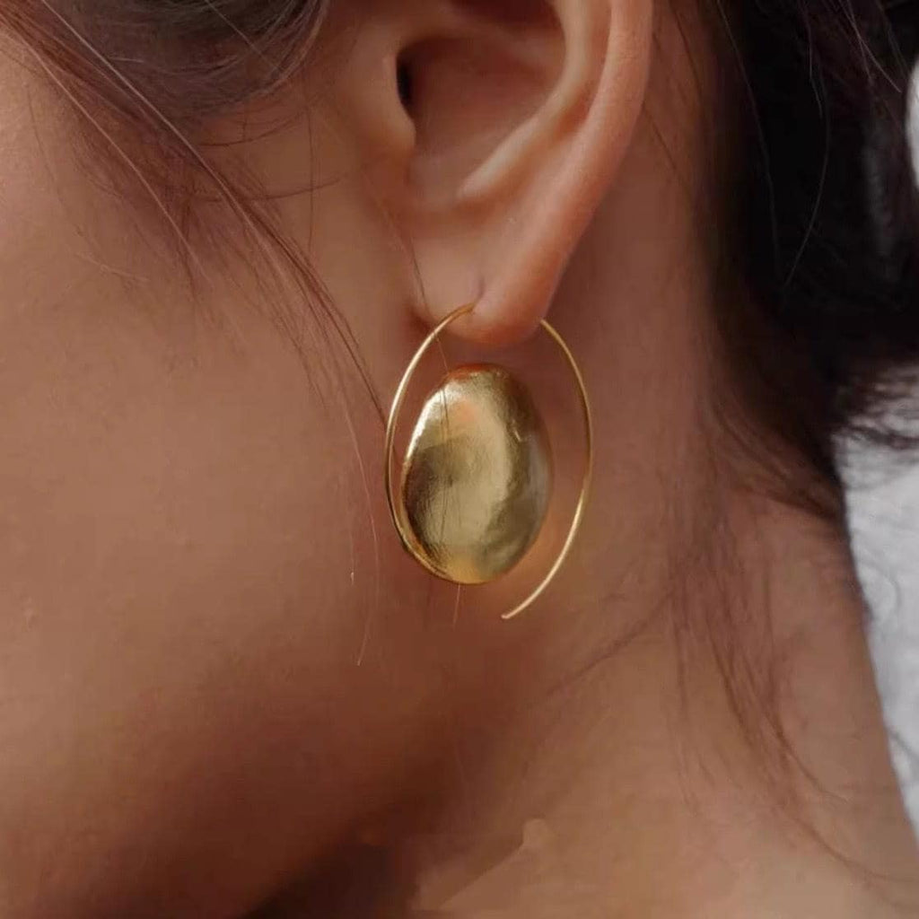Crescent Moon Hoop Earrings | 18K Gold Plated, Celestial Jewelry