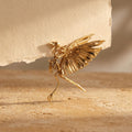 Gold Bird Skeleton Brooches, Anatomical Bird Jewelry, Dark Academia Accessories, Sculptural Wing Brooches, Gothic Nature Inspired