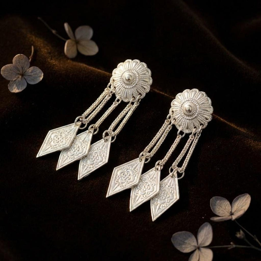 Sunburst Tassel Earrings