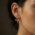 Gold Cross Bow Earrings • Gothic Baroque Spear Studs
